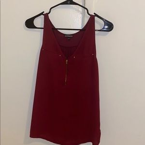 Gently used S chiffon tank w/ zipper from Express